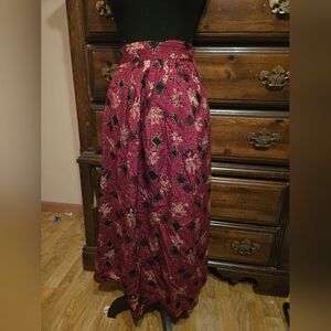 Indie Boho Fairy Whimsigoth Burgandy Maxi Skirt
